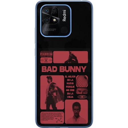 Kompatibel Mobilcover til Xiaomi Redmi 10C Bad Bunny NFL-inspireret skjoldlogo med amerikansk fodbold og stjerner