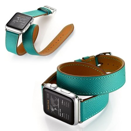 Apple Watch Series 5 40mm palm tekstur ægte læder Urrem - Grøn