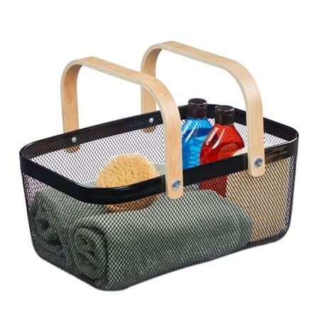 Fyrkantig trådkorg med handtag