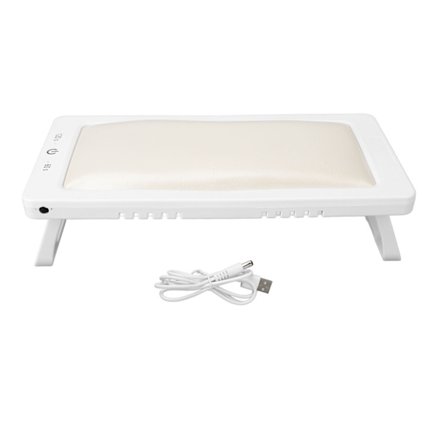 Foldbar Neglegel Tørrer 27 Lyschips 2 Timing PU Læder Håndpude Neglelak Hærdningslampe Hvid