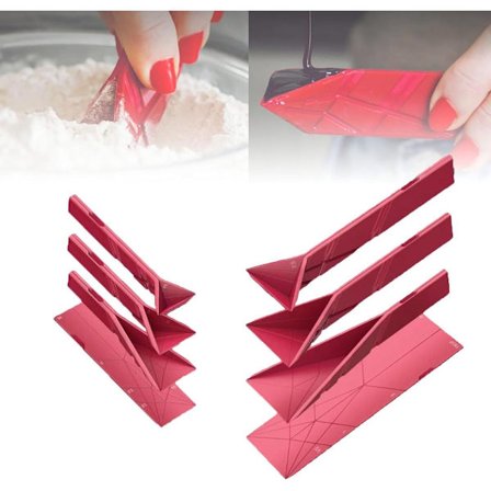 Mittalusikka 2 kpl Pienet ja suuret lusikat 6 eri kokoa Litteät 3-in-1 mittalusikat Monitoimiset taitettavat litteät vempaimet Mittalusikat