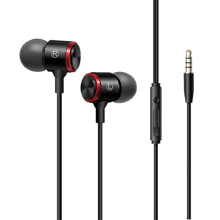 Støyisolerende in-ear-hodetelefoner med ren lyd og kraftig bass, ørepropper med mikrofon med høy følsomhet og volumkontroll, hodetelefoner