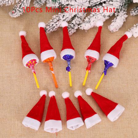 10st Tomtehatt Mini Dollhouse Xmas Hat Lollipop Topp Topp