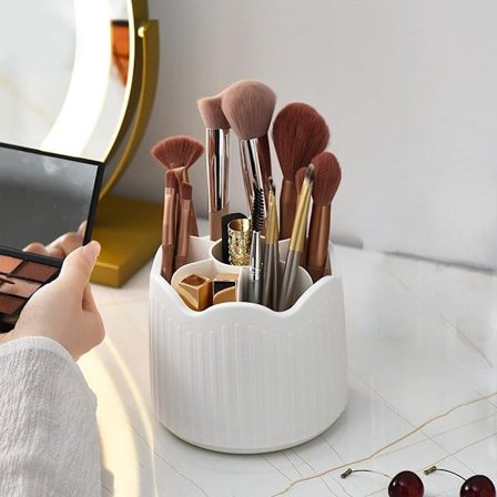 Makeup Børste Opbevaringsboks - Makeup Børsteholder - 360 Graders Drejelig - Kosmetik Opbevaringsboks