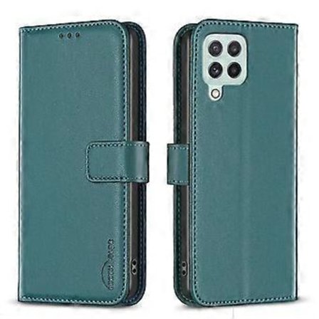 Kompatibel med Samsung Galaxy A22 4G Lommebok Etui med Kortspor Magnetisk Lukking Flip Folio Cover - Grønn