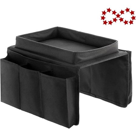 Sofa Bakke med Organizer – Armlænsbakke – Sort