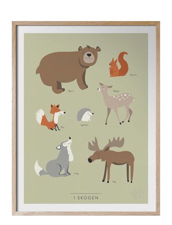 Kunskapstavlan I Skogen - Multi/patterned - 30X40CM