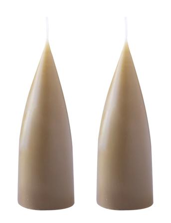 Hand Dipped C -Shaped Candles, 2 Pack Home Decoration Candles Block Candles Beige Kunstindustrien