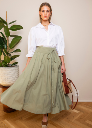 Astrid Skirt Sage Poplin Sage Poplin / XS