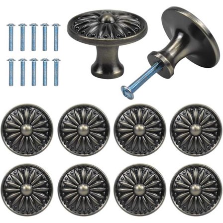 10 st brons vintage lådhandtag, 35 mm möbelknopp, Rou