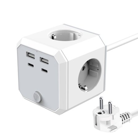 Rubiks terning stikkontakt med ledningsprop tysk standard stikplade