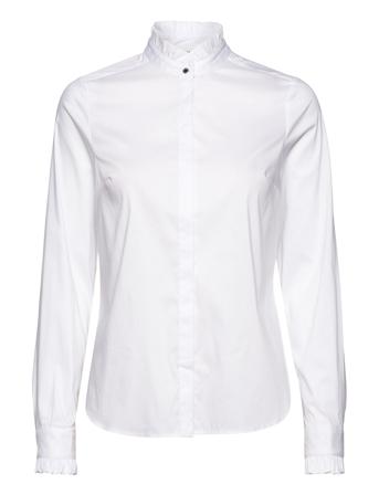Blouse Uma With Frill Pitkähihainen Pusero Paita Valkoinen Lindex