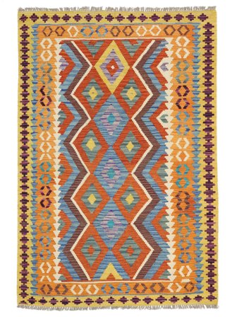 Handgeweven Kelim Afghan Old Style Vloerkleed 133X191