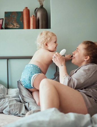 Imse Vimse Diaper Cover, S 4-8 Kg, Blue Teddy - Blue - S 4-8KG