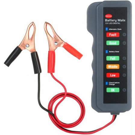 12V Bilbatteri Alternator Tester Led Digital Batteriladdningstillstånd Generator Med Koppar Analysator Led Klämma För Au