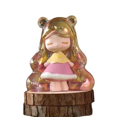 Dream Night Girl Blind Box Doll Figuuri Tide Play Söpö Night Light Desk Hartsi koristelu (Dream Night Full End 4 (ei toistoa))
