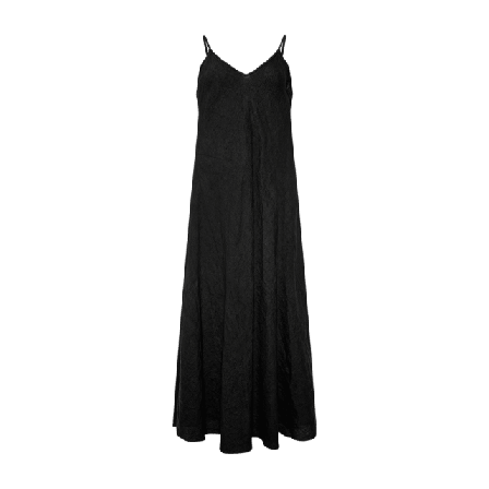 Tiffany Abbelone, Long Dress, Linen - Black Klänningar Dam Svart M/L