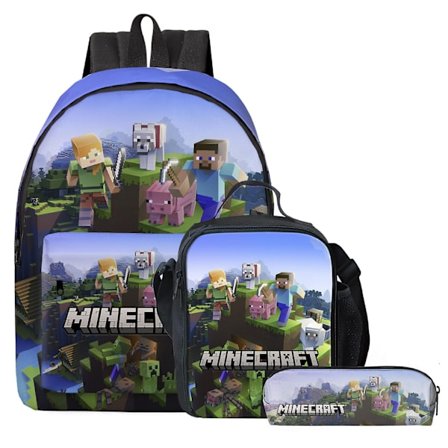 Minecraft Spel Ryggsäck Printe Pojkar Flickor Skolväskor Kapacitet Skolelever Barn Anime Tecknad Vattentät Mochilas