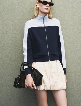 Mango Two-Tone Fitted Jacket - Blue - L