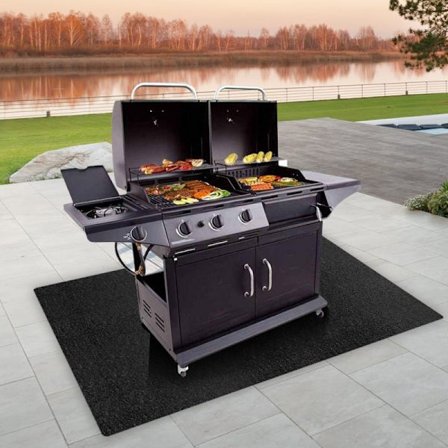 Barbecue Bbq Grill Gas Splatter Mat Pad Deck Bodenschutz Feuerwid