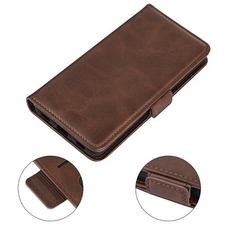 Fodral för Samsung Xcover 7 brun Anpassat läderkort flip