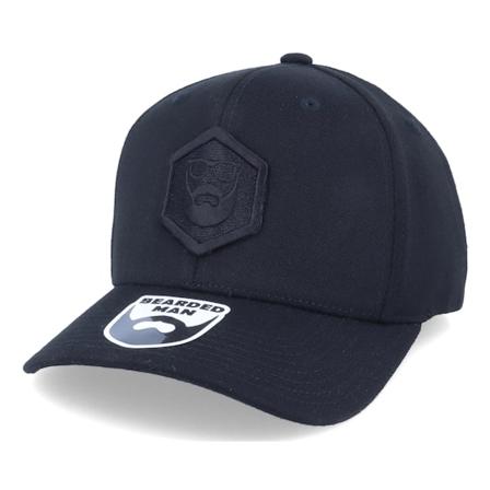 Bearded Man - Noir adjustable Casquette - Hexagon Logo 110 Black/Black Adjustable @ Hatstore