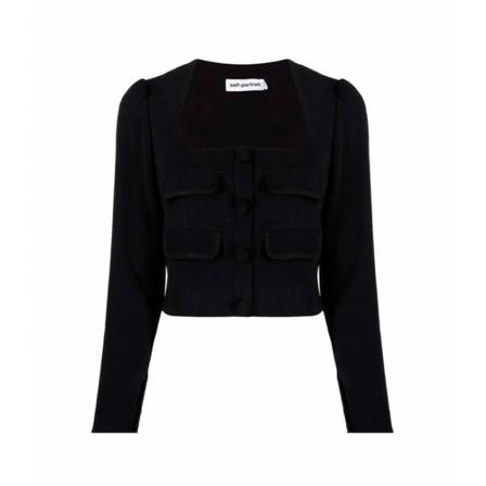 Self Portrait Blazer Jacket , Zwart , Dames , Maat: M