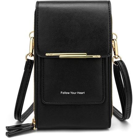 Kvinners crossbody-telefonveske mobil lommebok veske PU-lær crossbody-reim multi justerbar skulderreim