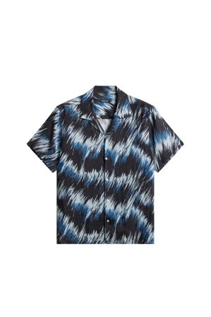 J.Lindeberg - Elio Linen Printed Shirt - Blue - Man - L
