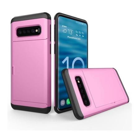 Samsung Galaxy S10 Plus Korthållare Hybrid Fodral - Rosa