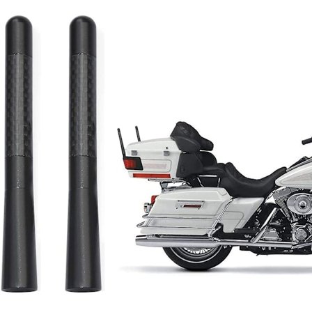 2 st motorcykel kolfiber antennmast ersättning kompatibel med Harley Davidson 1998-2020 Road King Softail Touring Street Glide Road Glide Fat