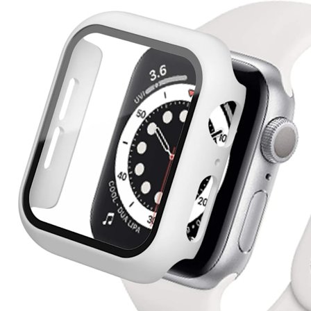 Hårt skal för Apple Watch Fodral 9 8 7 6 5 4 38 40 mm Tillbehör Skärmskydd iWatch Series 44 mm 45 mm 41 mm 42 mm Vit Vit