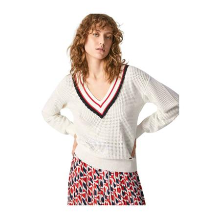 Pepe Jeans Jersey beads vit, Dam, Dam, Storlek: S