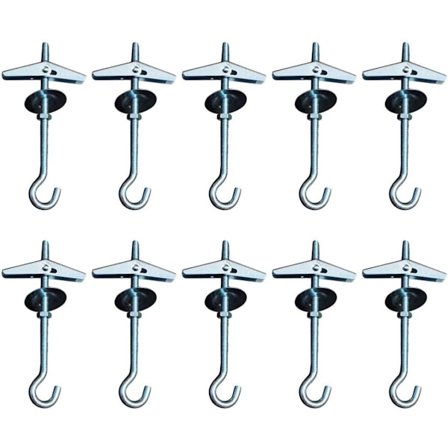 10 Tak kroker, Tak Gipsmonteringskrok Fjær Swing Vinge Bolt Krok for Hengende Planter Festefester Krok med Gjenge