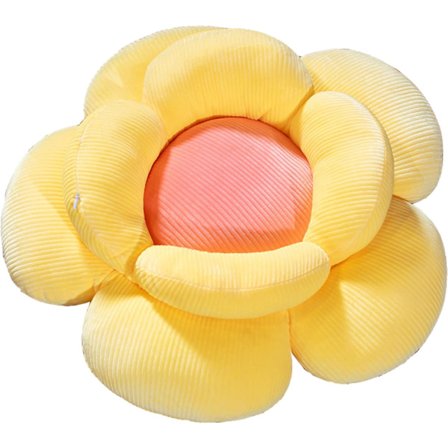 Blomster plysj pute gulv pute Daisy Solsikke pute (50x50 CM, Gul)