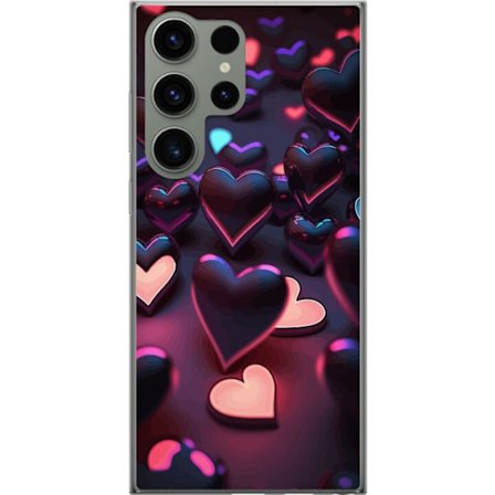 Kompatibelt Mobildeksel til Samsung Samsung Galaxy S23 Ultra Midnattshjerter