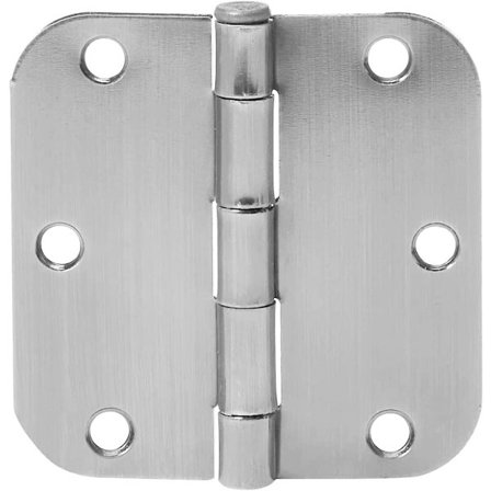 Basics Afrundede Dørhængsler 3,5 tommer x 3,5 tommer, 4-pak, Satin Nikkel