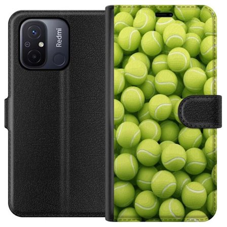 Kompatibel Tegnebogsetui til Xiaomi Xiaomi Redmi 12C Mønster af grønne tennisbolde i høj detalje, sporty motiv med gentagende tekstur og stærke fa