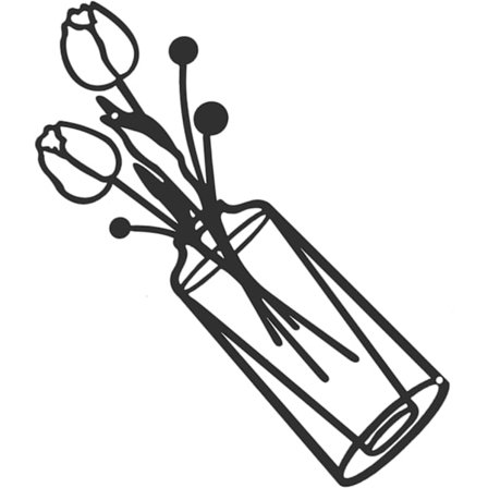 Metall Blomvas Väggdekor