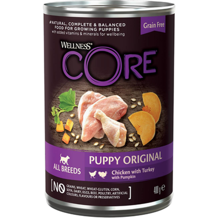 CORE Petfood - Dog Puppy 95 % Duo Protein All Breed Original 400 g x 6 - Hund - Hundefôr & hundemat - Våtfôr & våtmat - ZOO.no
