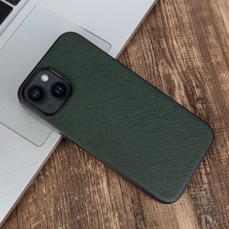 Fodral för iPhone15 ljusgrönt läder high end business fullständigt anti-fall