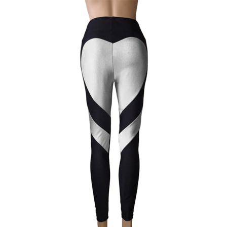 Kvinnor Color Block Byxor Love Heart Print Leggings