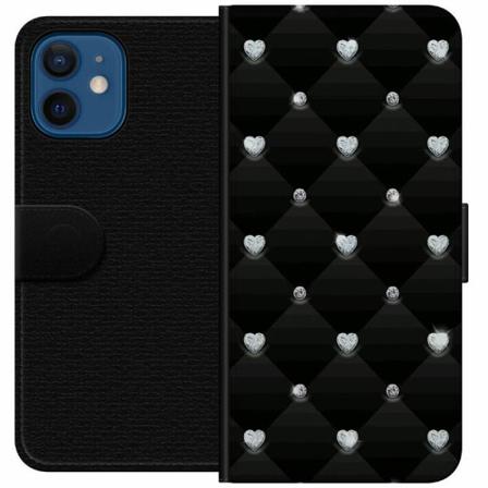 Apple Iphone 12 Mini Plånboksfodral Bling Heart
