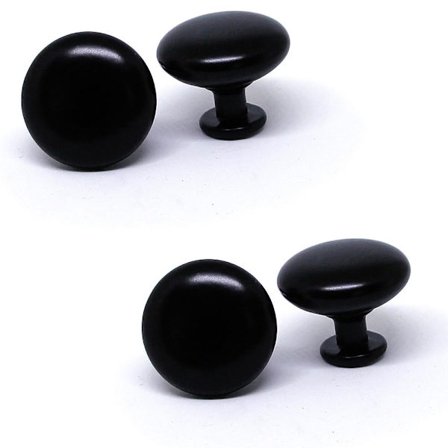 Knoppar 4-pack - Stilrena knoppar i metall - Svart