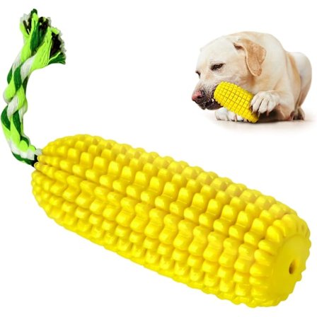 Oförstörbar hund leksak, bitresistent majs tuggleksak gummi tandrengöring pinne för medelstora stora hundar