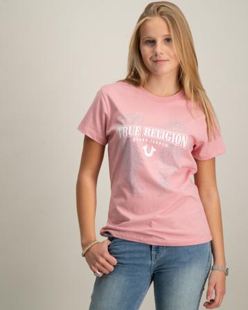 True Religion CRYSTALS WING HS CREW NECK TEE Rosa T-Shirts Mädchen - Kidsbrandstore