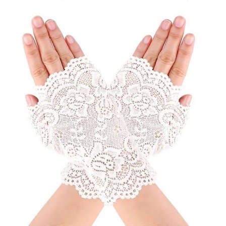 Blondehandsker Korte Fingerløse Handsker Bryllup