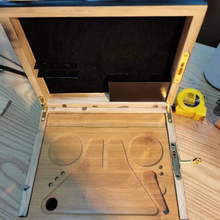 Förvaringslåda i bambu med avtagbar bricka Avtagbar avdelare Träförvaringslåda med lås