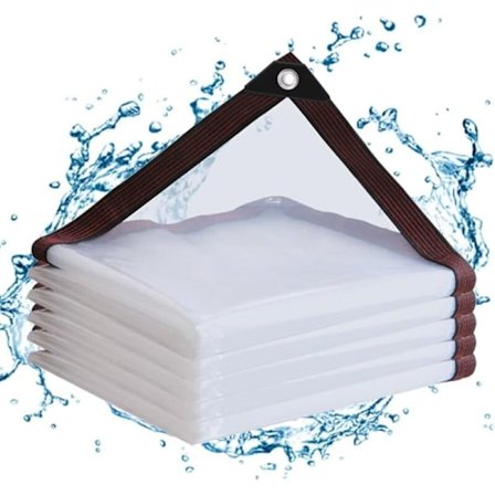 1 x 1 m Klar PVC Vandtæt Presenning med Øjer til Altan Vindskærm Sandkasse Udendørs Havemøbler Kaninbur Vinterhave