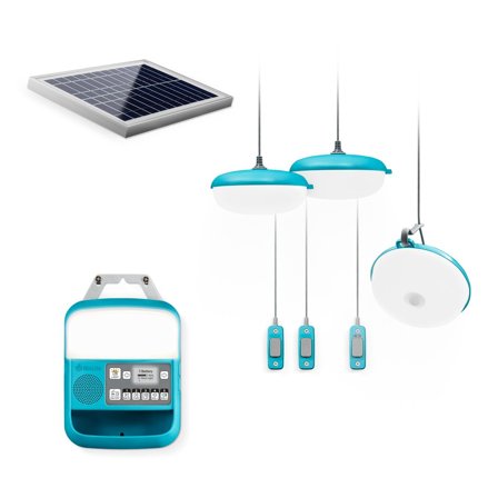 Biolite Solar Home System 620+ aurinkopaneeli ja valaisimet
